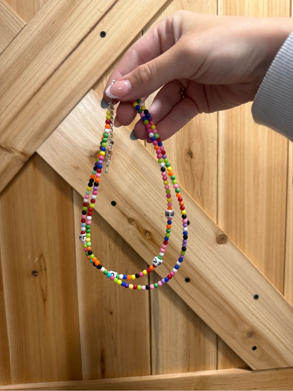 Colorful Beaded “Love” Necklace with Multicolor Letters